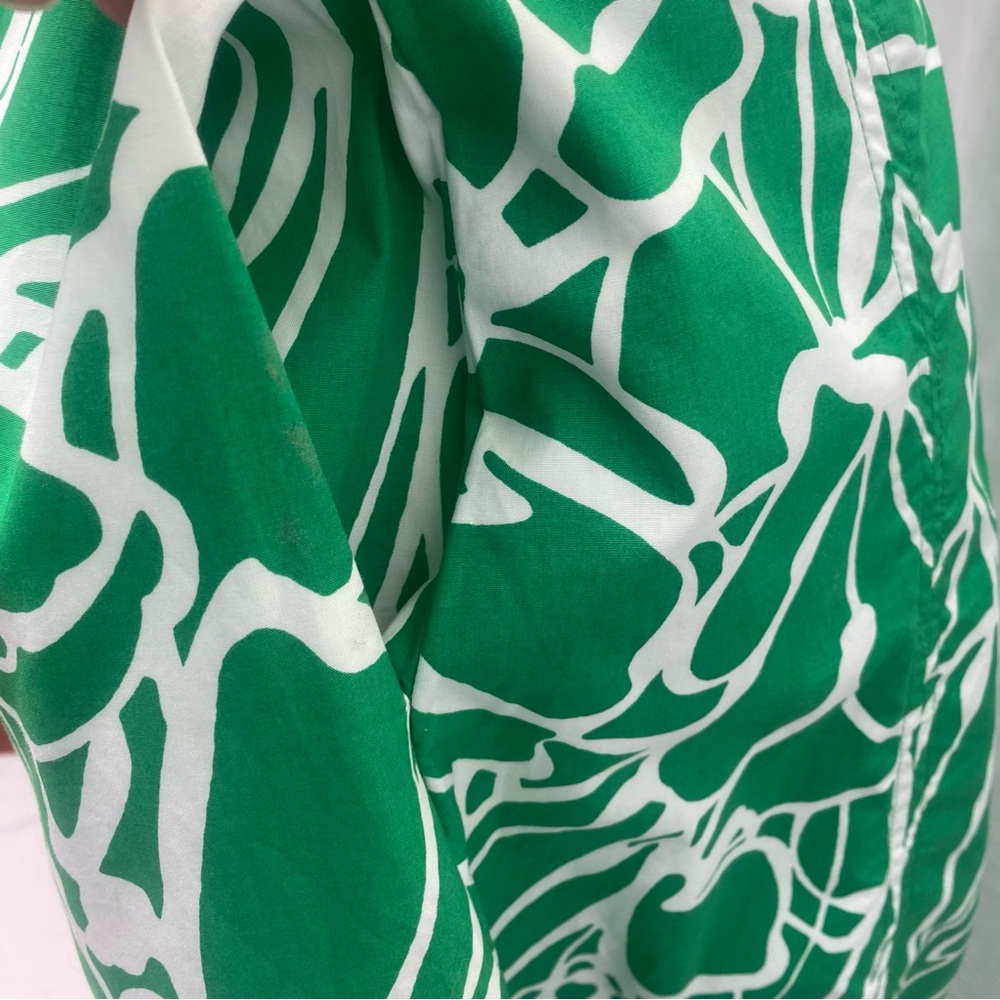 Banana Republic Midi Dress SM Belt Pockets Lined Zip Closure Green Floral - Picture 5 of 14